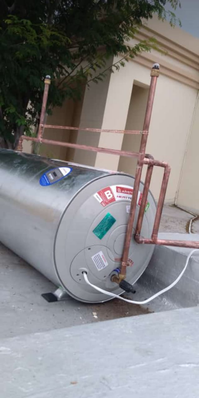 Premium outdoor geyser setup
